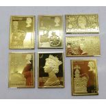 Seven limited edition 1978 Queen Elizabeth II Coronation Anniversary ingots, 5 x 27g and 2 x 20g