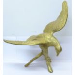 A large brass model eagle, 50cm