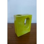A West German yellow glazed pottery vase, height 15cms