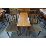 A G-Plan teak drop-leaf table and four chairs