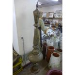 An Indian pierced brass floor standing lamp