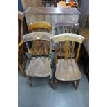 Four assorted Victorian kitchen chairs