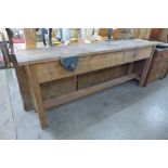 A pine work bench