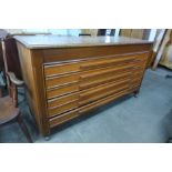 A large oak chest of drawers