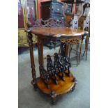 A Victorian style hardwood Canterbury whatnot