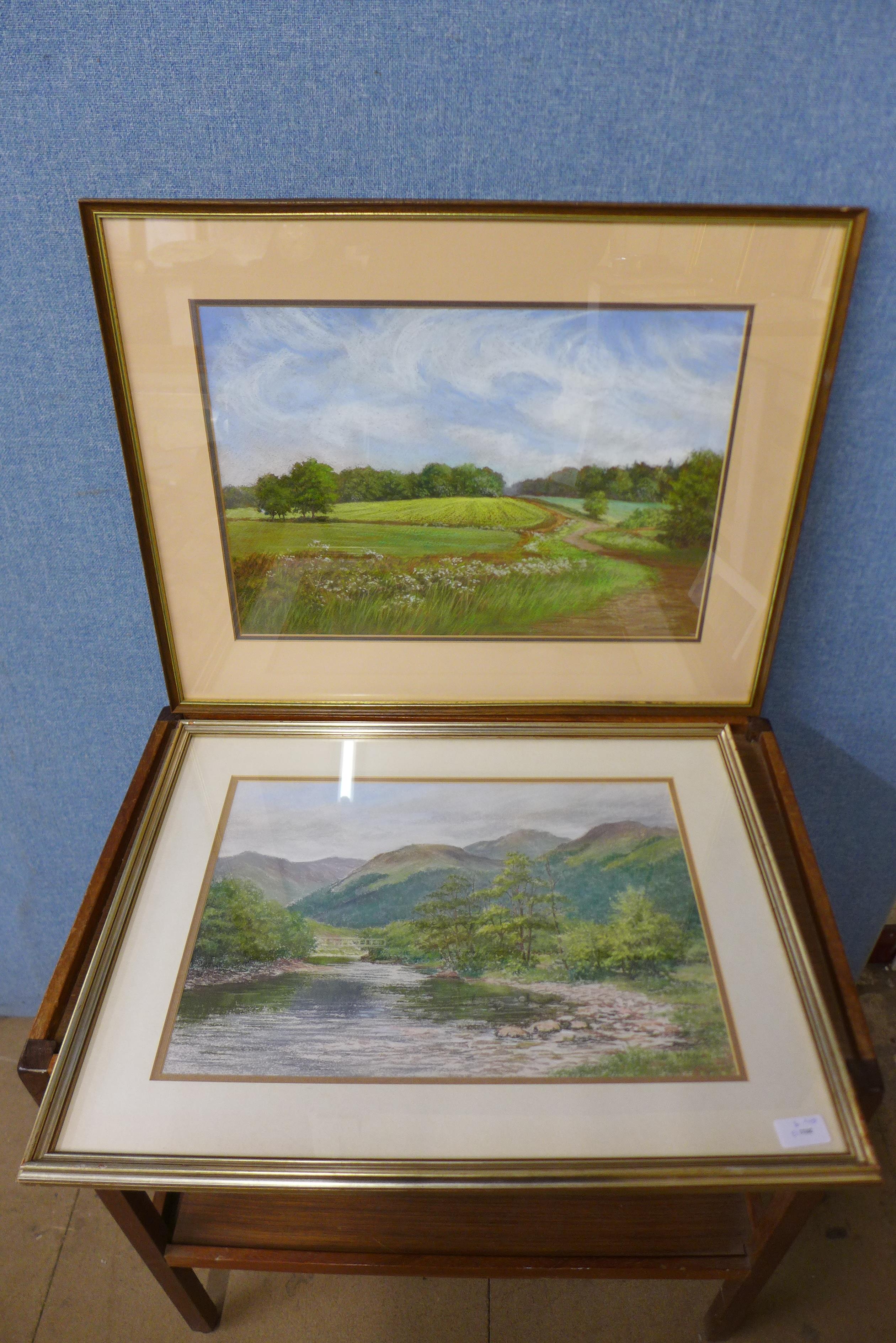 Berrisford Hill, pair of winter landscapes with pheasants, oil on board, 13 x 18cms, framed and - Image 4 of 4