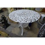 A cast alloy garden table