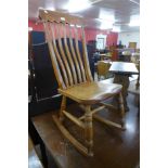 A beech farmhouse rocking chair