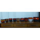 Nine assorted West German studio pottery jardinaires