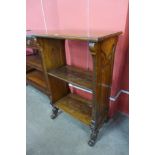 A Victorian walnut open bookcase