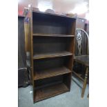 An oak open bookcase