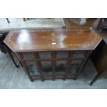 An Indian brass inlaid hardwood side table