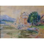 Andreas Roth, Rattenberg, Austria, watercolour, dated 1923, 49 x 65cms, framed