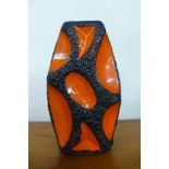 A West German Roth Keramik red and black glazed lava vase, model 309, height 18cms