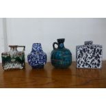 Four assorted West German studio pottery vases