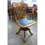 A Victorian beech office chair