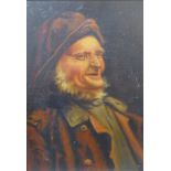 E.J. Watkins, portrait of an old fisherman, oil on canvas laid on board, dated 1921, 25 x 17cms,