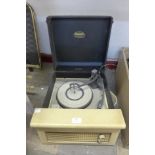 A Dansette portable record player