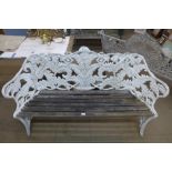 A Coalbrookdale style cast alloy garden bench