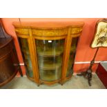 An Edward VII Sheraton Revival inlaid satinwood side cabinet