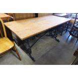 A cast iron based pub table