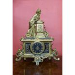 A 19th Century French ormolu and Belge noir mantel clock, the dial signed Jas Scott, Hull & Paris