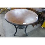 A cast iron based pub table