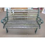 A cast iron ended garden bench