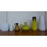 Six assorted West German studio pottery vases