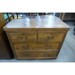 A Victorian pine chest of drawers