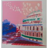 A signed Pamela Guille limited edition screen print, Albert Hall, no. 3/50, 53 x 42cms, unframed