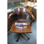 A beech swivel desk chair