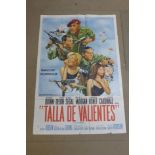 A vintage film poster, Talla De Valientes, unframed