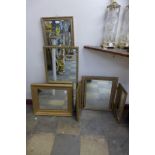Four gilt framed mirrors