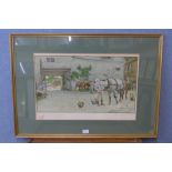 A signed Cecil Charles Windsor Aldin print, The Dover Road, The Bull At Dartford, with Lawrence &