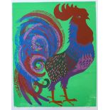 A signed Pamela Guille artist's proof print, cockerel, 50 x 41cms, unframed