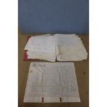A 19th Century indenture and assorted conveyancing plans