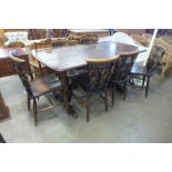 An Ercol refectory table and six chairs