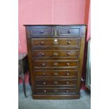 A 19th Century French mahogany semainier chest of drawers