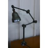 An industrial articulated machinist's lamp
