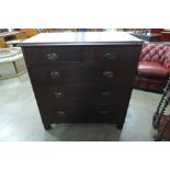 A George III oak chest of drawers