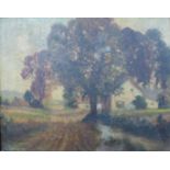 * Burny, rural cottage landscape, oil on board, 31 x 40cms, framed