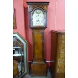 A 19th Century inlaid oak 8-day longcase clock, the dial signed Small, Emsboro