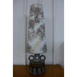 A West German studio pottery table lamp