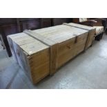 A large fitted pine box