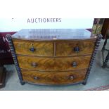 A George IV mahogany bow front chest of drawers
