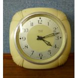 An Art Deco Smiths 8-day Bakelite wall clock