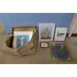 Assorted watercolours and prints (15)
