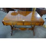 A George III style burr walnut sofa table