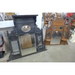 Two Victorian overmantel mirrors